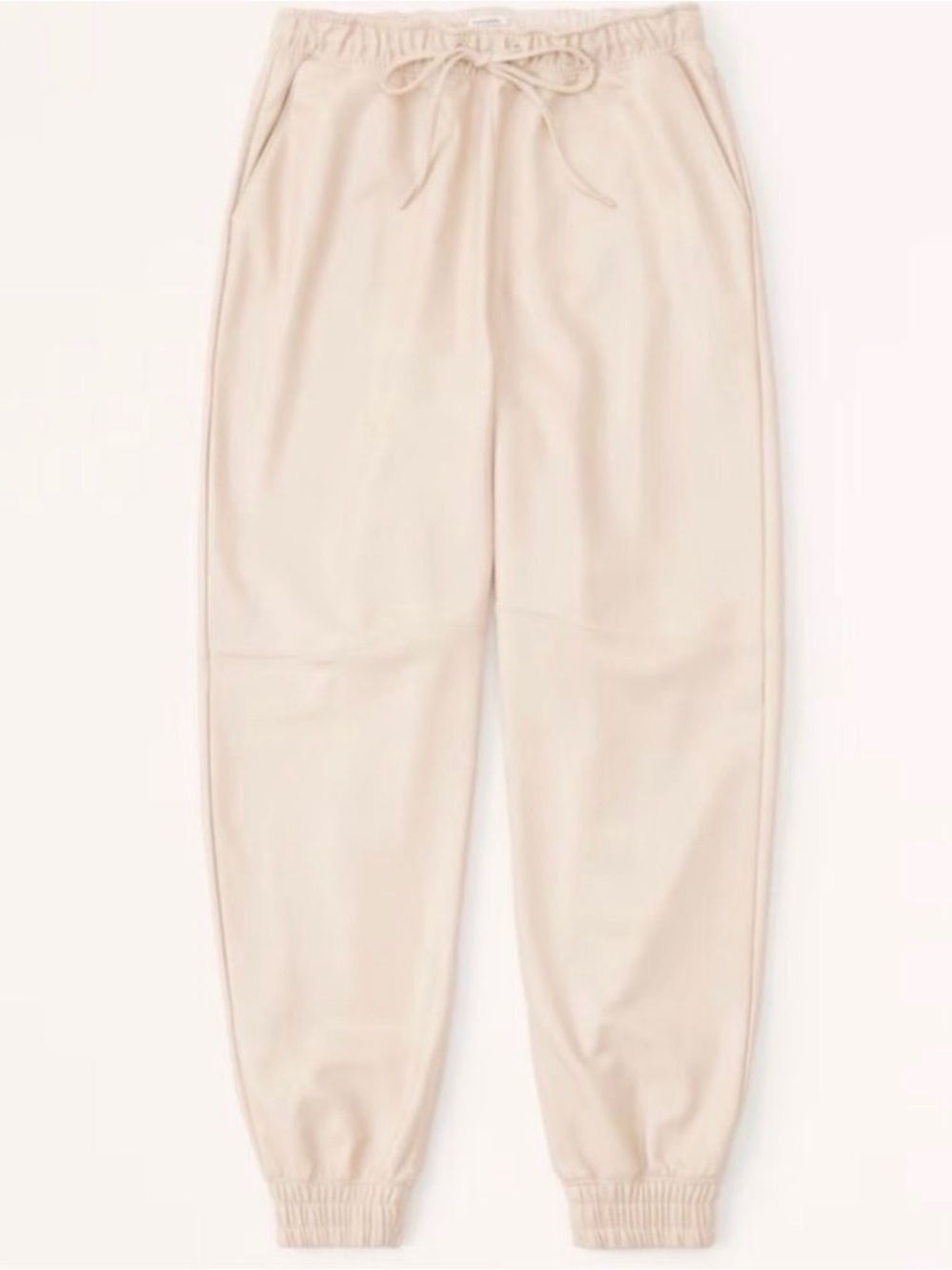 Abercrombie & Fitch vegan leather Cream Joggers